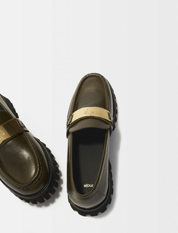 Leather platform loafers - Shoes - MAJE