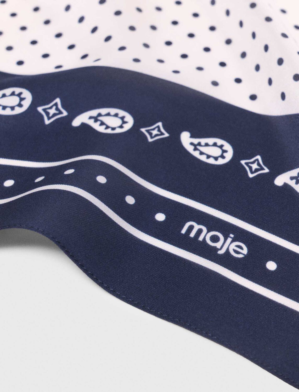 60x60 silk print bandana : Scarves and shawls color Navy Dot Bandana Print