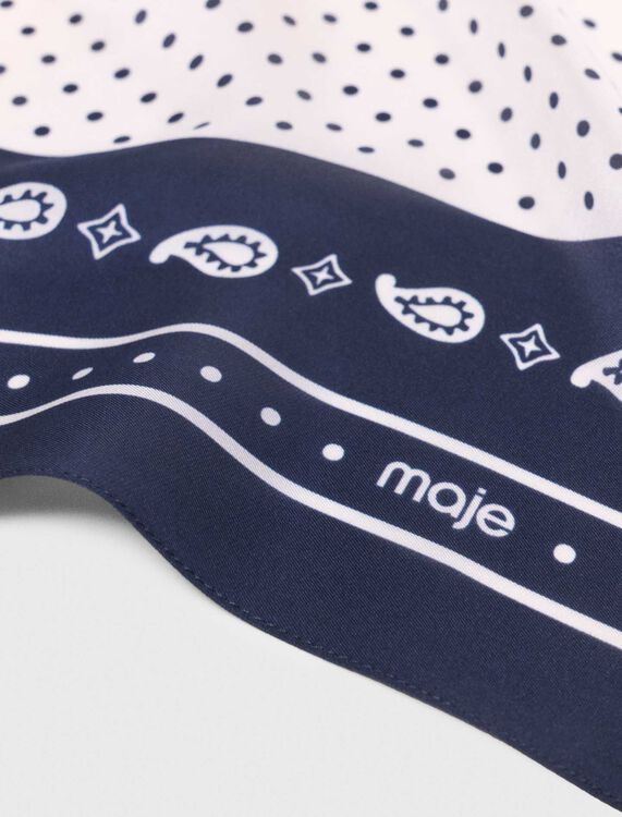 60x60 silk print bandana -  - MAJE
