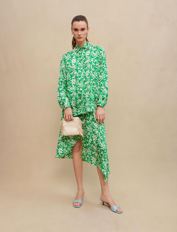 Printed satiny shirt - Shirts - MAJE