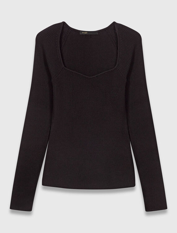 Rib knit jumper - Sweaters & Cardigans - MAJE