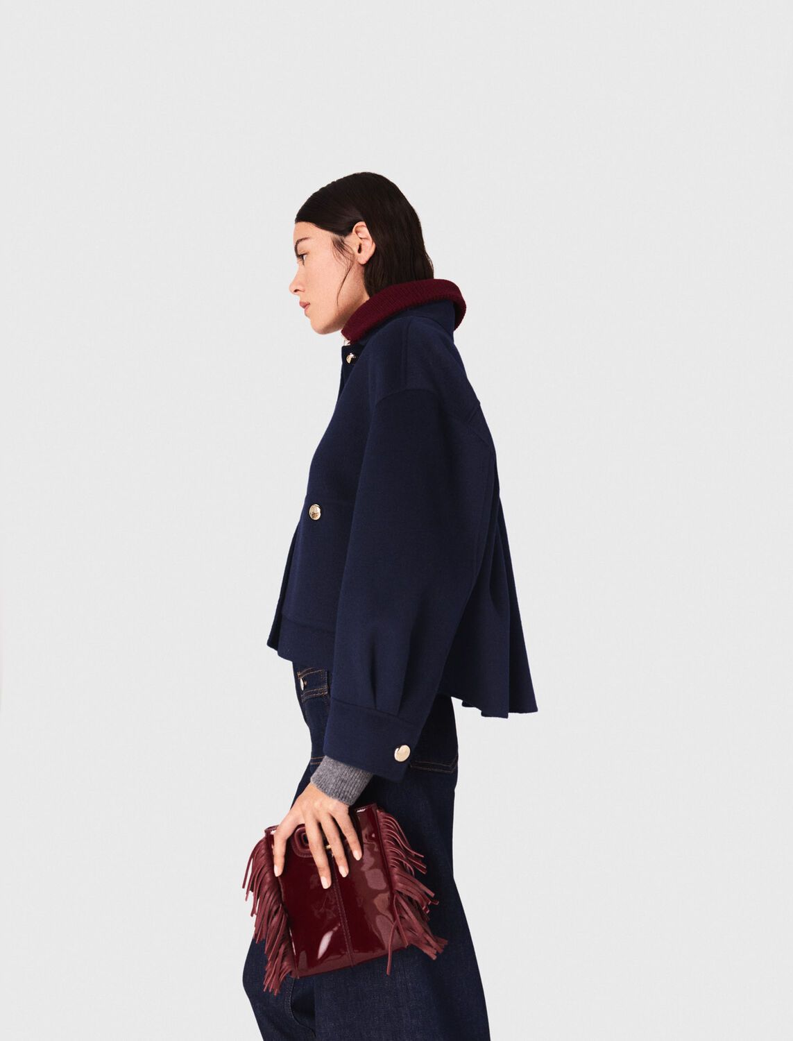 Cropped wool jacket - Coats - MAJE