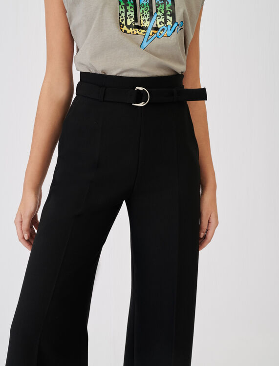 Wide belted trousers - Trousers & Jeans - MAJE