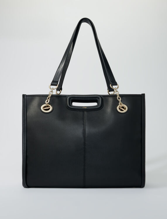 Leather tote bag -  - MAJE