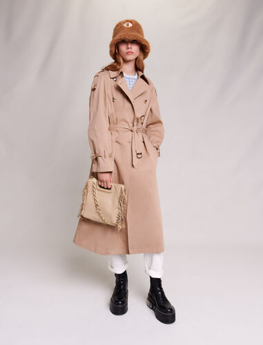 Oversized trench coat : Coats color Beige
