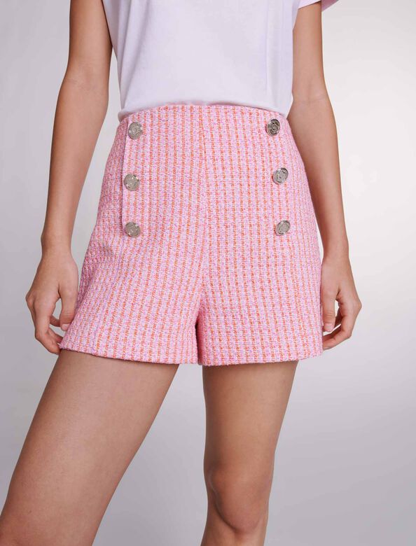 Tweed shorts : Skirts & Shorts color Pink / orange