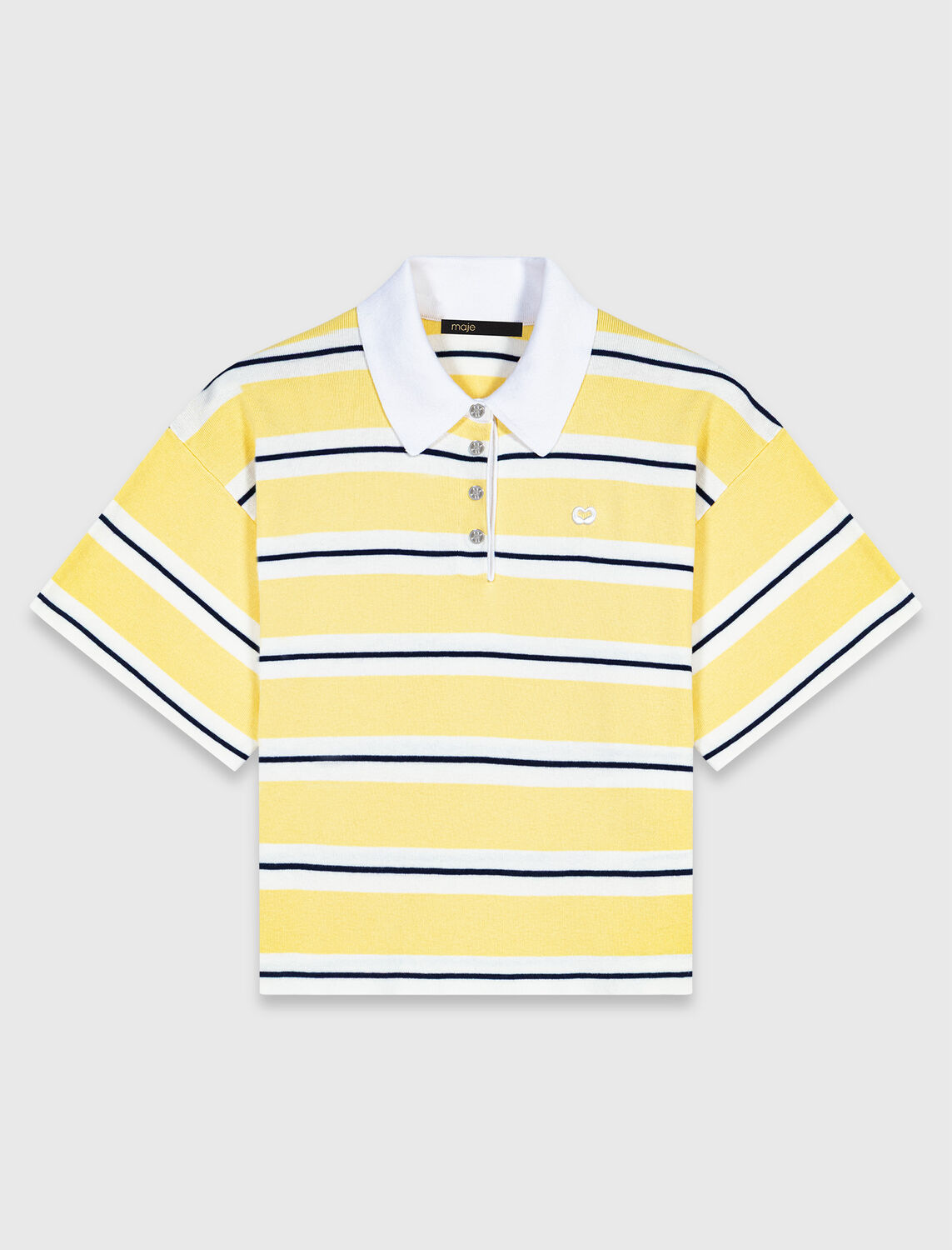 Striped short-sleeve polo - Sweaters & Cardigans - MAJE