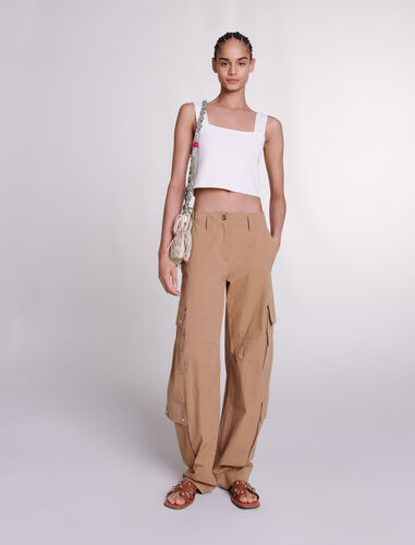 Cargo trousers with pockets : Trousers & Jeans color Beige