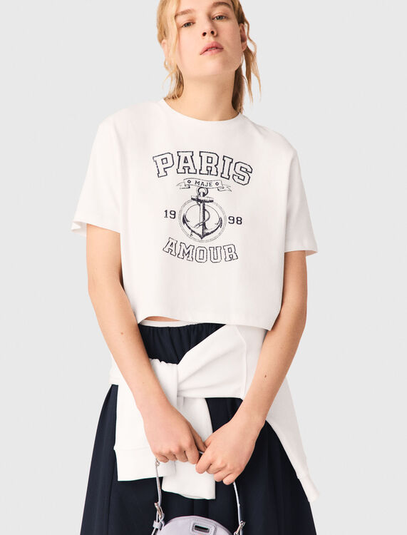 Sailor-print T-shirt - T-Shirts - MAJE