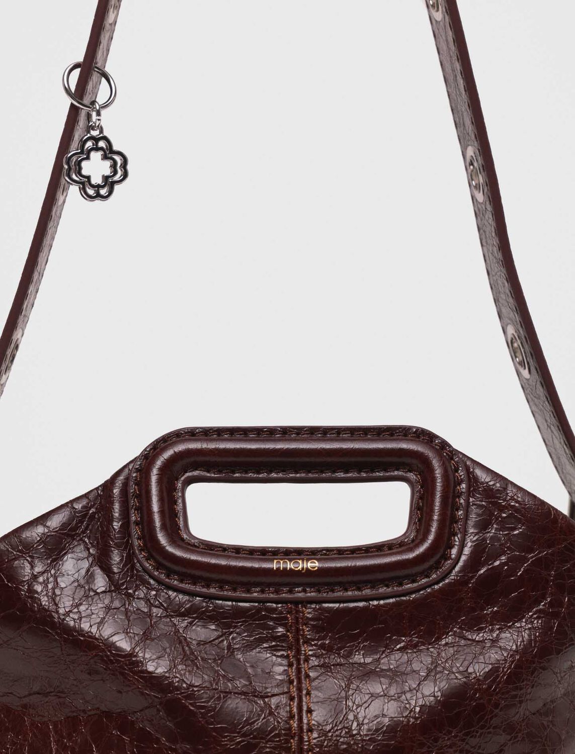 Crackled leather Miss M bag -  - MAJE