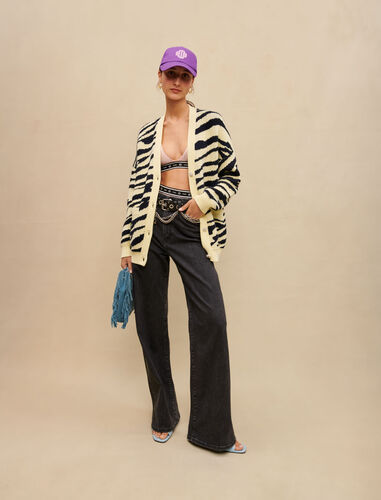 Yellow printed oversized cardigan : Sweaters & Cardigans color Yellow