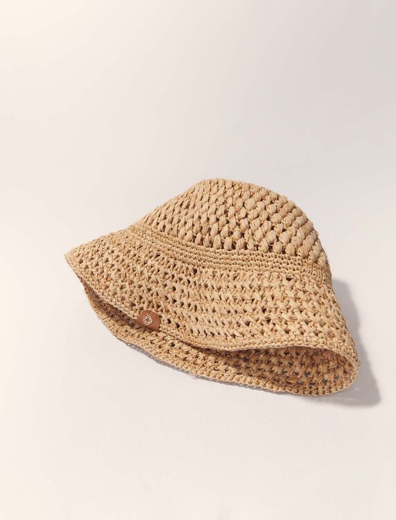 Crochet raffia bucket hat -  - MAJE