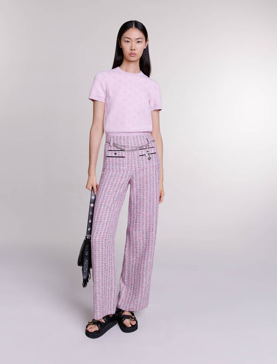 Wide-leg tweed trousers - View All - MAJE