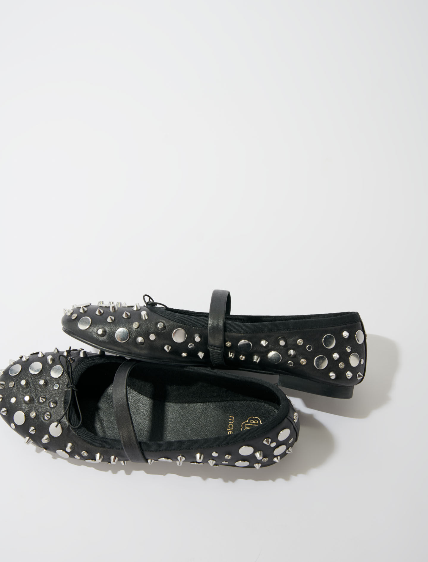 Maje leather sandals decorated with studs shop
