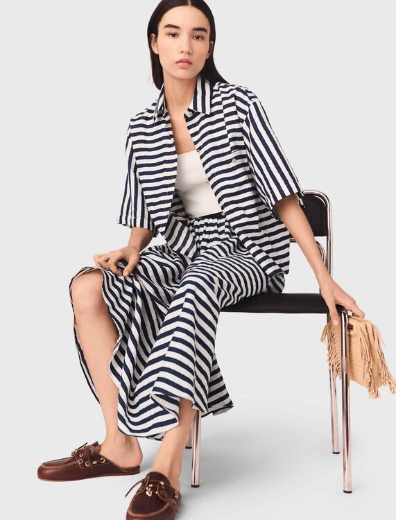 Linen-blend midi skirt - Skirts & Shorts - MAJE