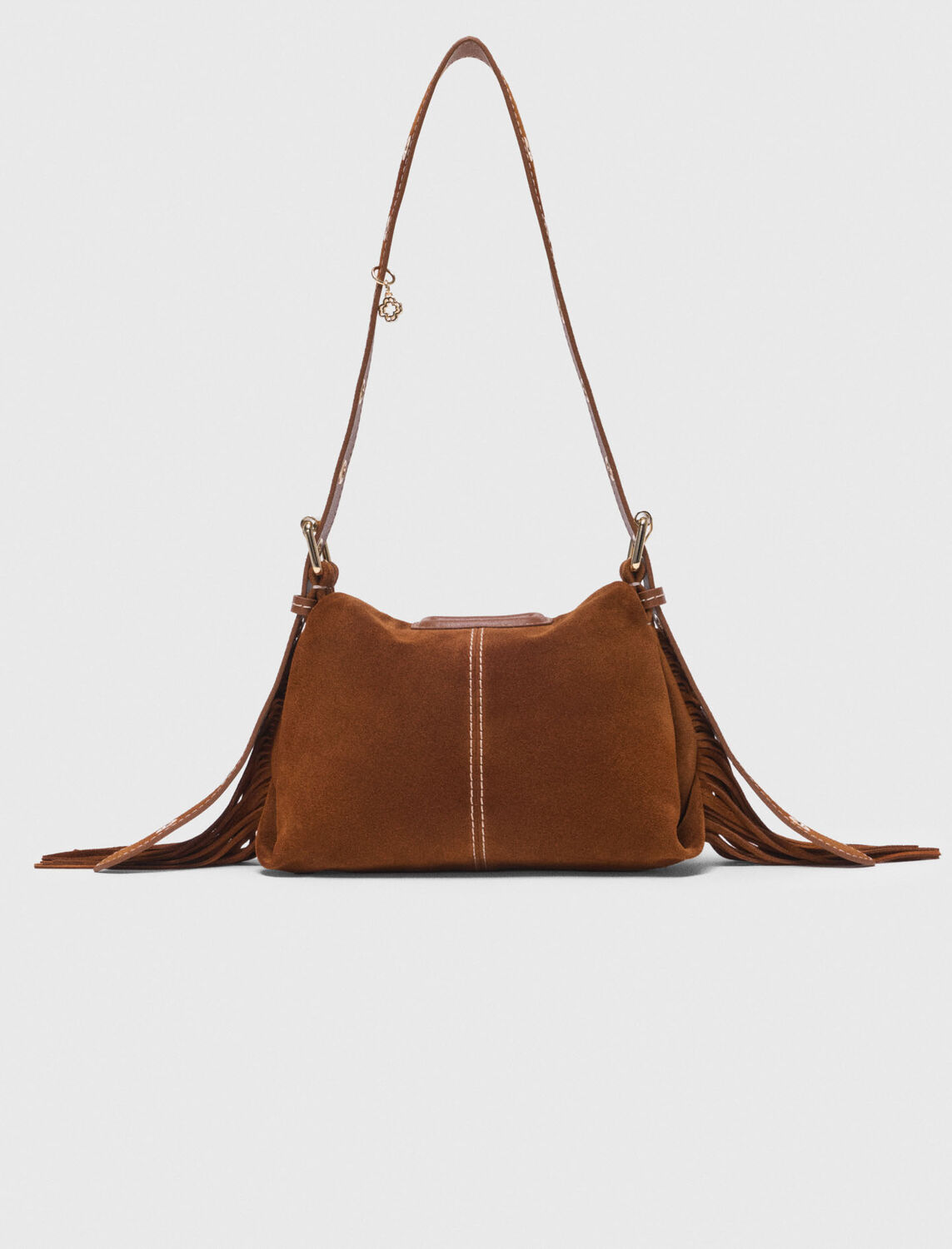 Topstitched suede Miss M Mini bag -  - MAJE
