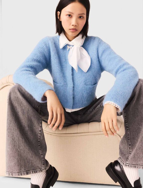 Jewelled bow cardigan - Sweaters & Cardigans - MAJE