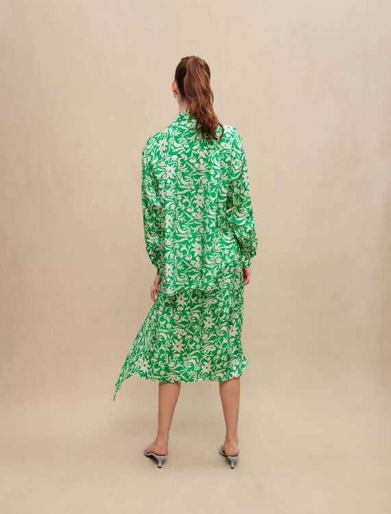 Printed satiny shirt - Shirts - MAJE