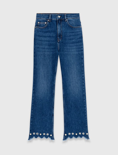 Beaded bootcut jeans : Trousers & Jeans color Blue
