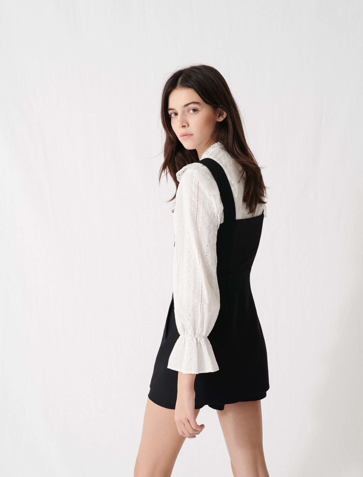 black buttoned jumpsuit