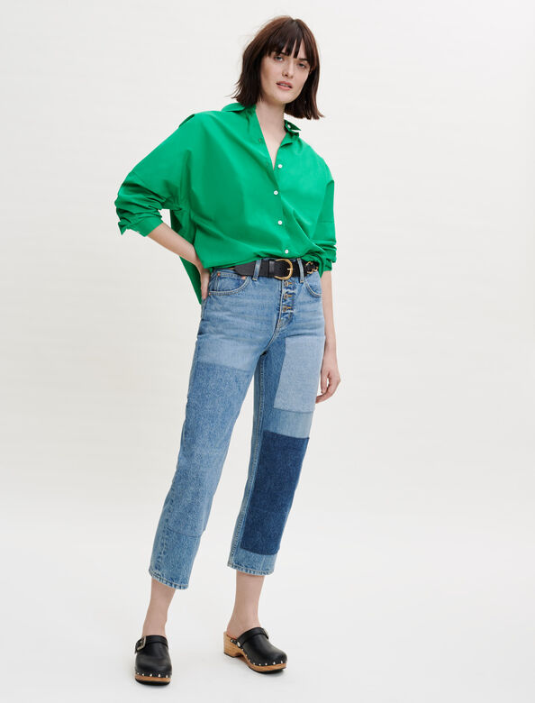 Oversized coloured poplin shirt : View All color 