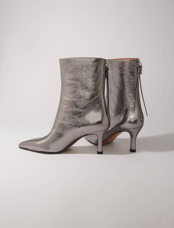 Metallic pointed-toe boots - Fall-Winter Collection - MAJE