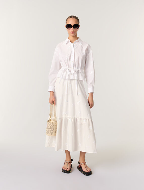 Short embroidered shirt : Shirts color White