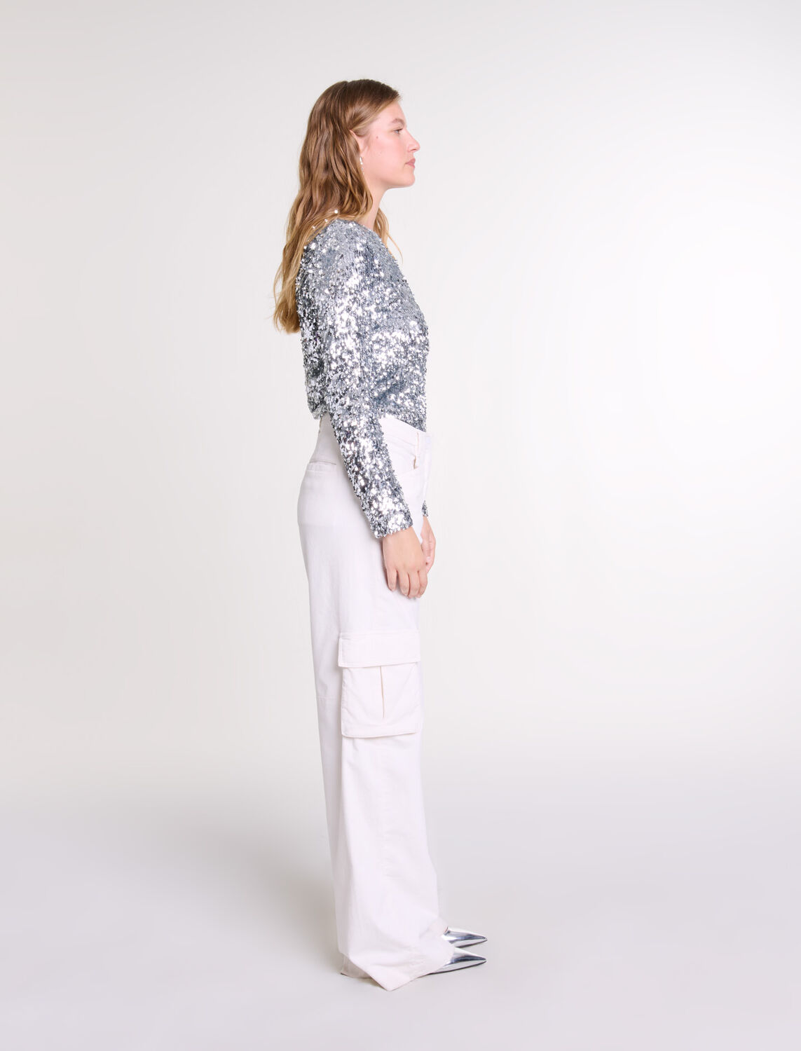 Long-sleeved sequinned top - Fall-Winter Collection - MAJE
