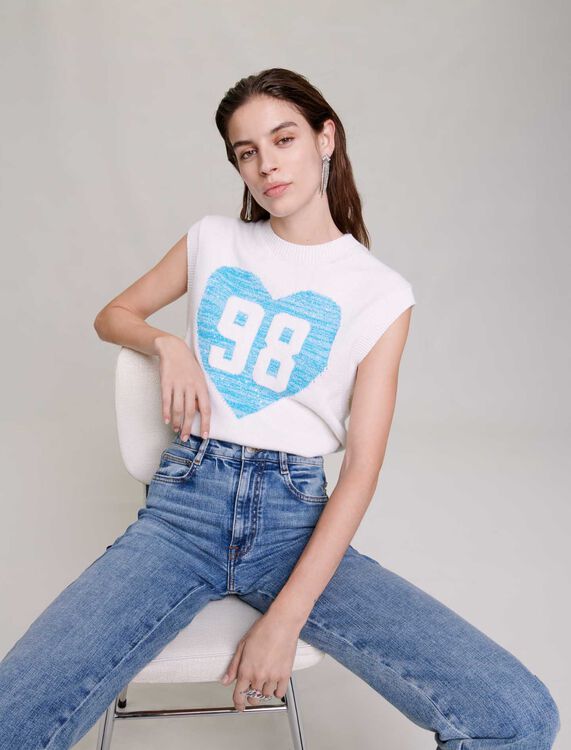 Sleeveless heart jumper - Sweaters & Cardigans - MAJE