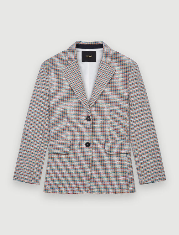Houndstooth pattern suit jacket - Coats & Jackets - MAJE