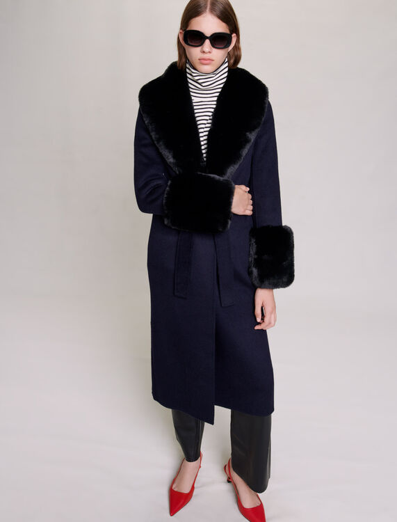 Double-faced faux fur coat - Coats & Jackets - MAJE