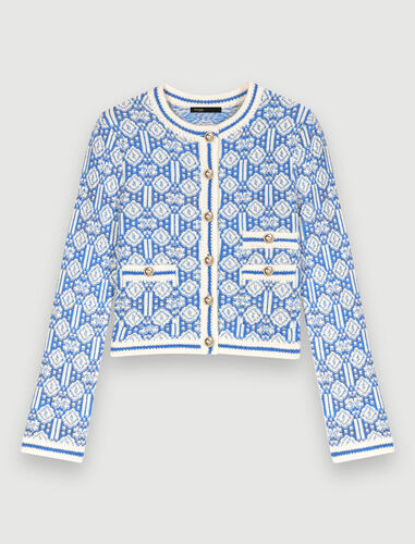 Jacquard cardigan : Sweaters & Cardigans color Blue