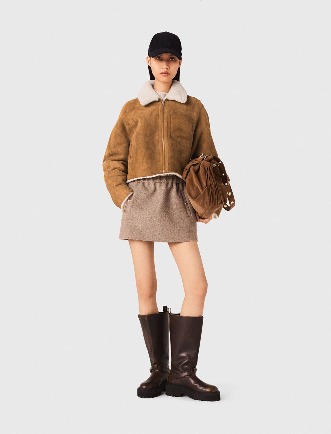 Reversible shearling coat - Coats - MAJE