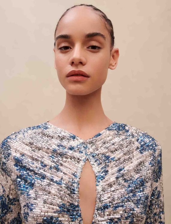 Draped sequinned dress - Dresses - MAJE