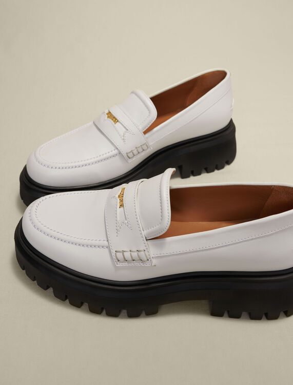 Leather platform loafers - Sling-Back & Sandals - MAJE