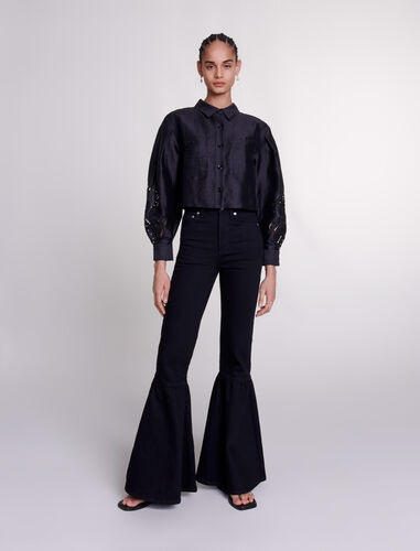 Flared jeans : Trousers & Jeans color Black