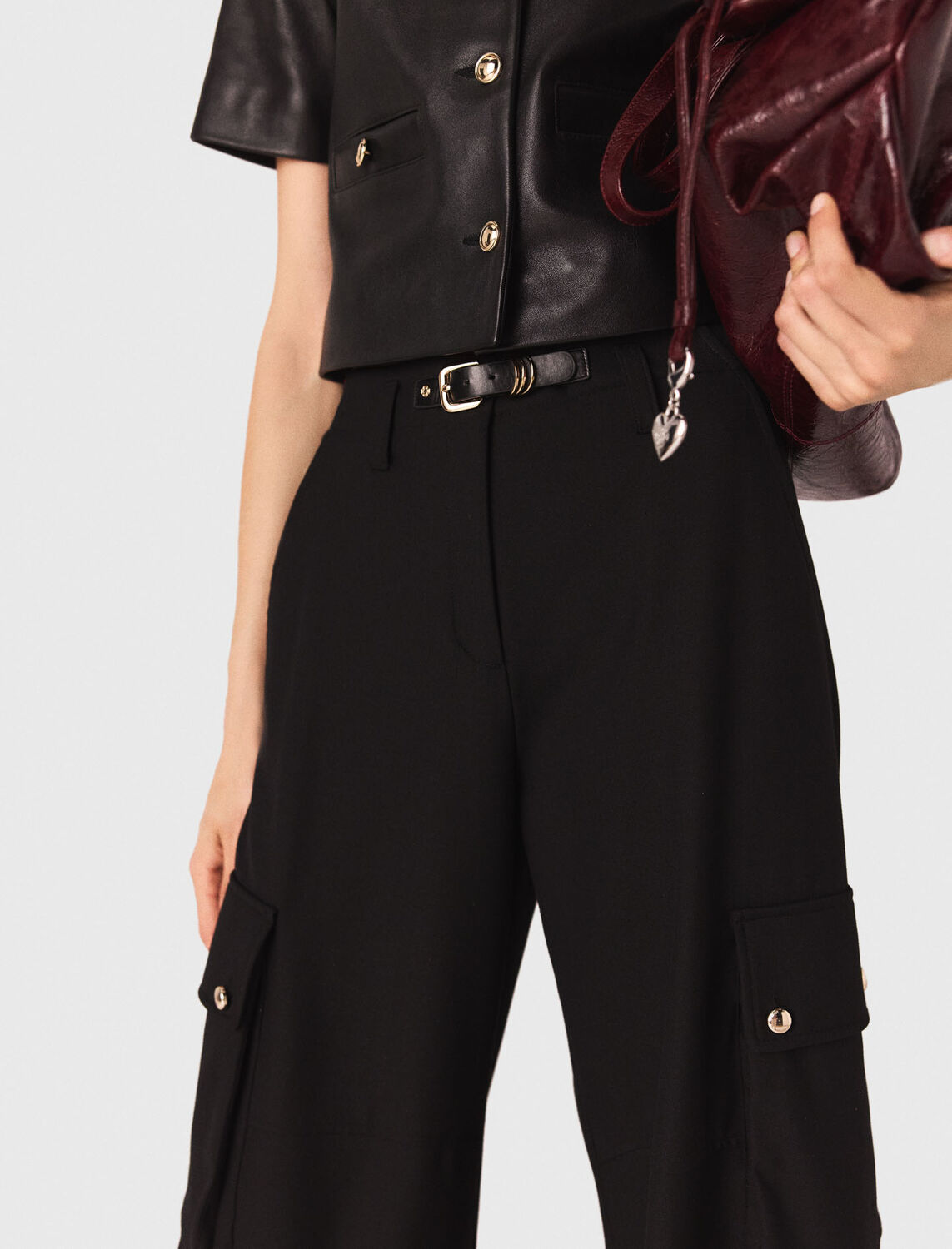 maje : Trousers & Jeans 顏色 黑色/BLACK