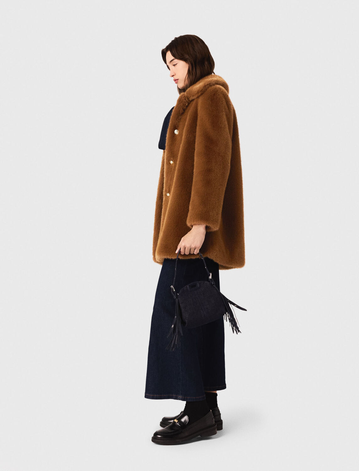 Mid-length faux fur coat - Coats - MAJE