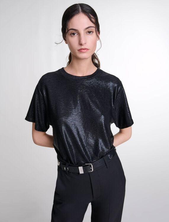 Lamé T-shirt - T-Shirts - MAJE