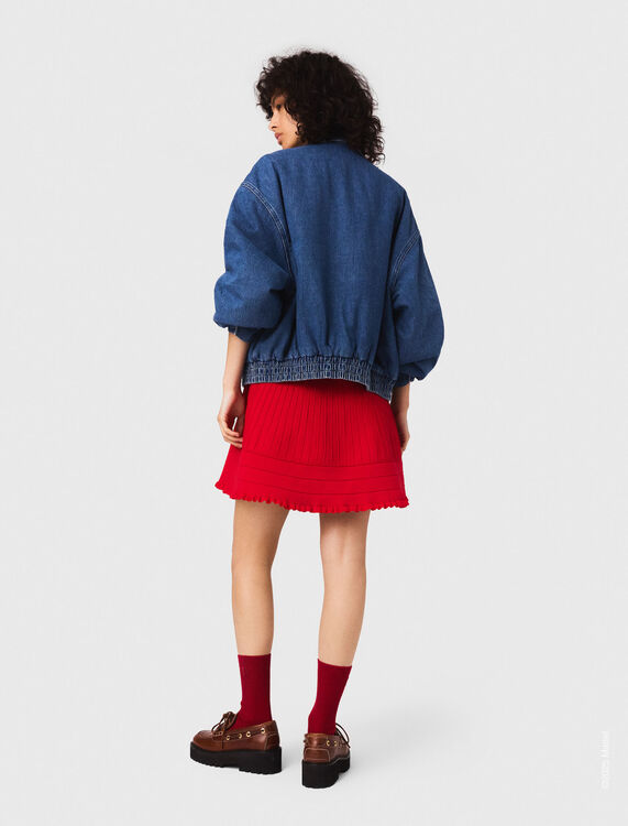 Oversized embroidered denim jacket - Blazers & Jackets - MAJE