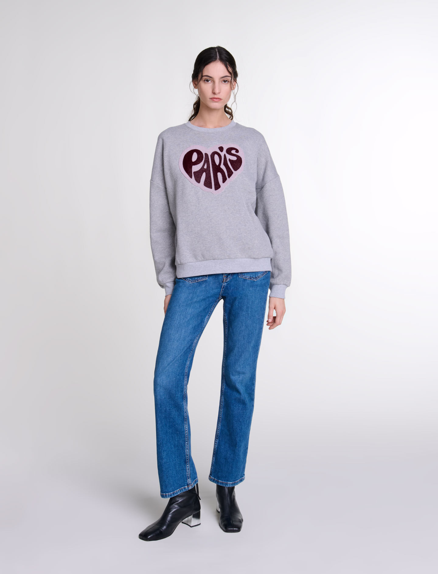 124TPARIS Paris heart patch sweatshirt - Tops - Maje.com