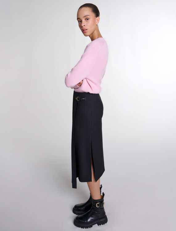 Asymmetrical long pleated skirt - Fall-Winter Collection - MAJE