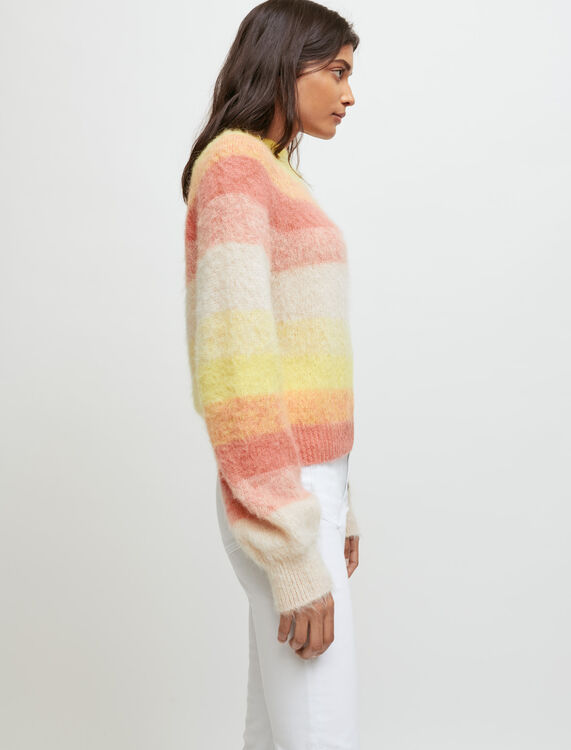 Fine jumper with multicoloured stripes - Cardigans & Sweaters - MAJE