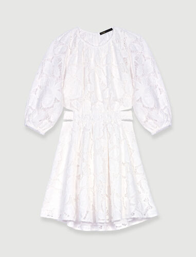Embroidered cotton mini dress : Dresses color Green