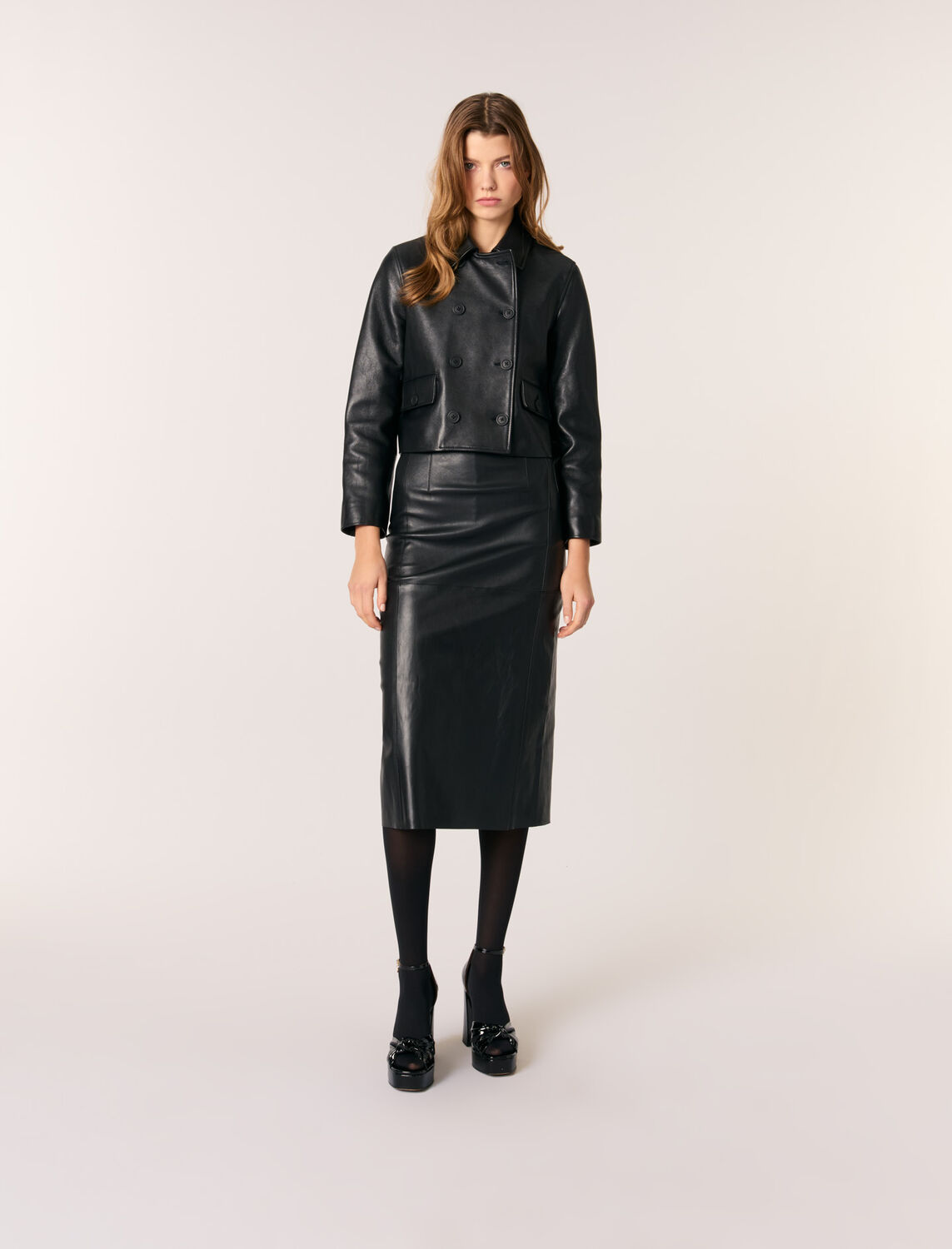 Cropped leather jacket - Blazers & Jackets - MAJE