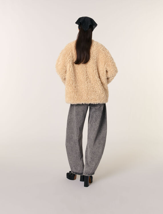 Short faux fur coat - Coats - MAJE