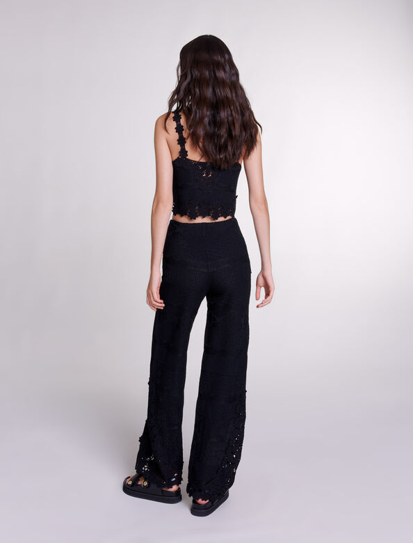 Crochet trousers : Spring-Summer Collection color Black