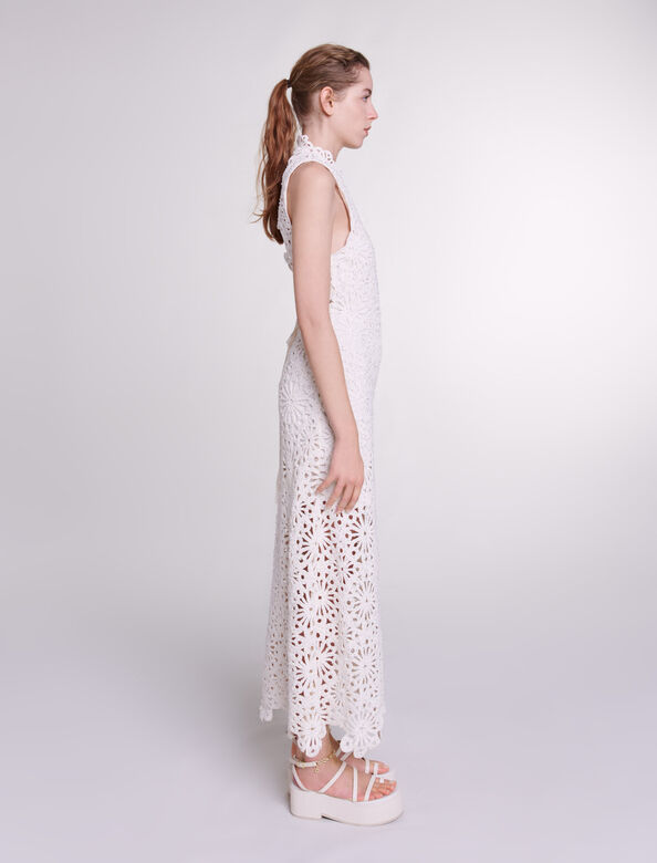 Beaded crochet maxi dress : Spring-Summer Collection color Ecru