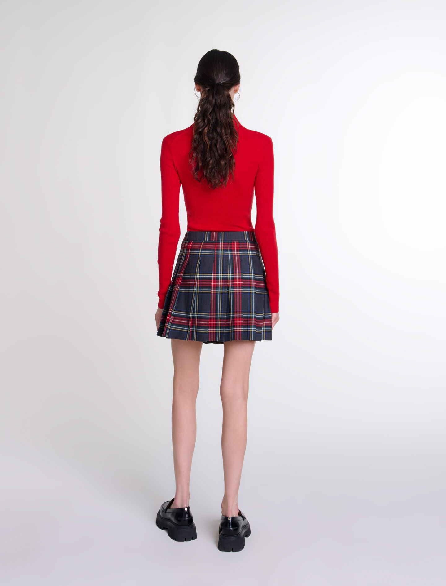 Top shop red tartan skirt 2025