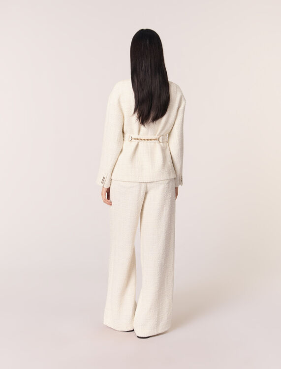 Belted tweed jacket -  - MAJE